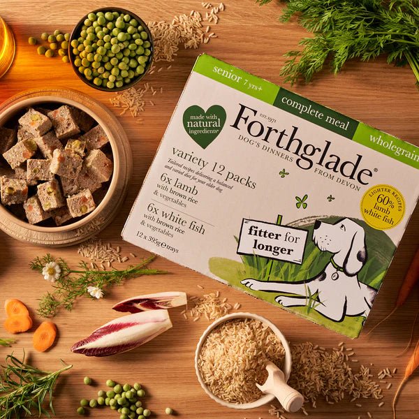 Forthglade Senior Multipack with lamb, white fish, brown rice & vegetables 12pk