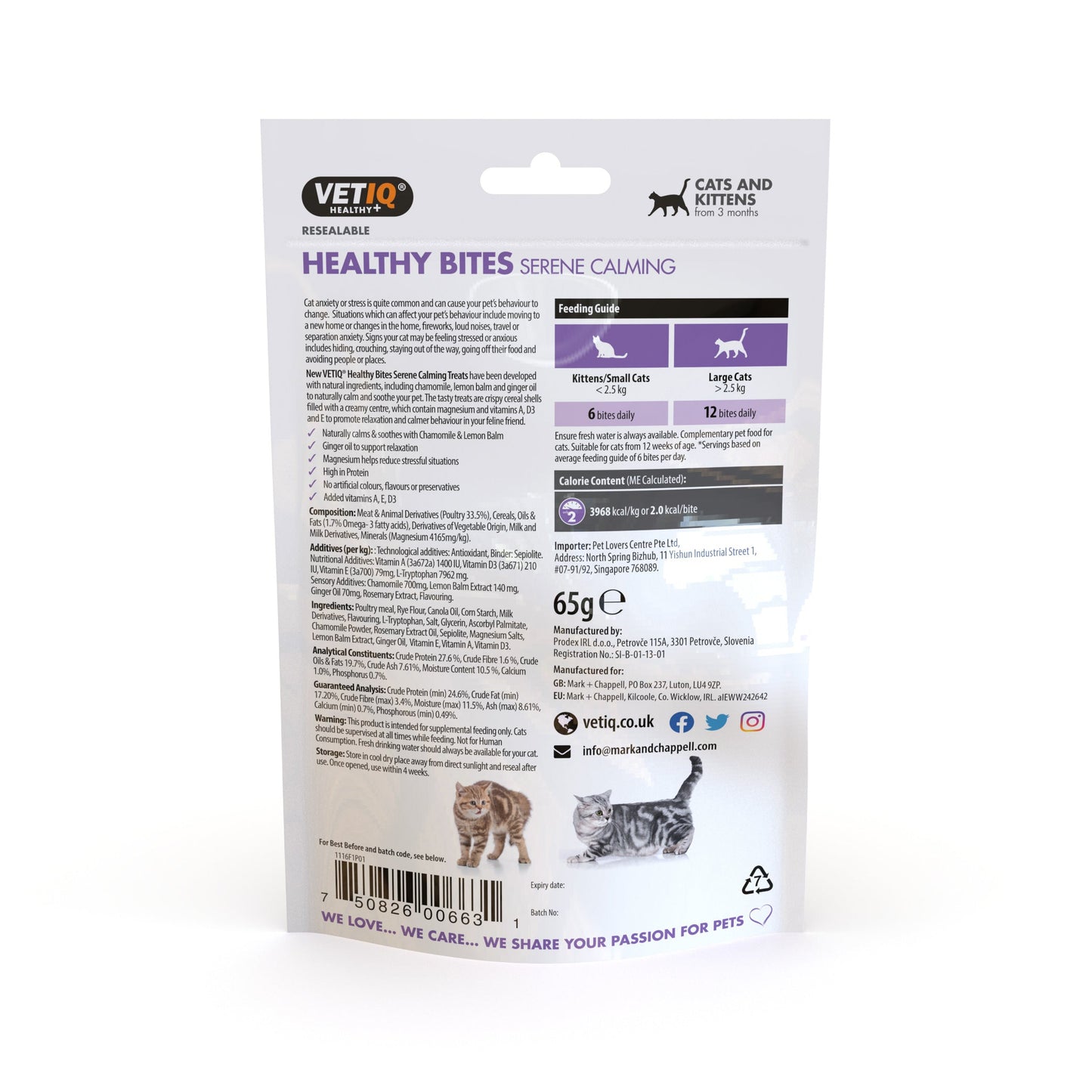 Vet IQ Healthy Bites Serene Calming For Cats 65g
