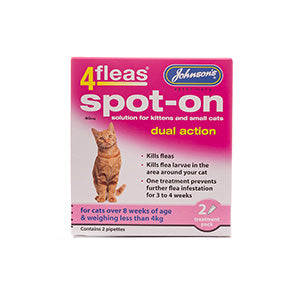 Johnsons 4fleas Spot-on for Cats Less than 4kg 2pk