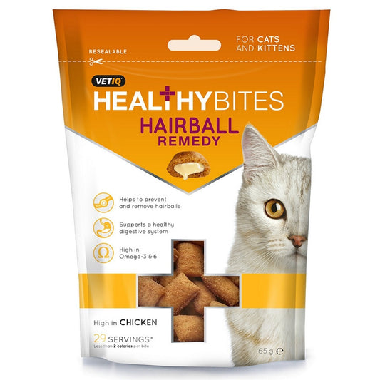 VetIQ Healthy Bites Hairball Remedy Treats For Cats 65g