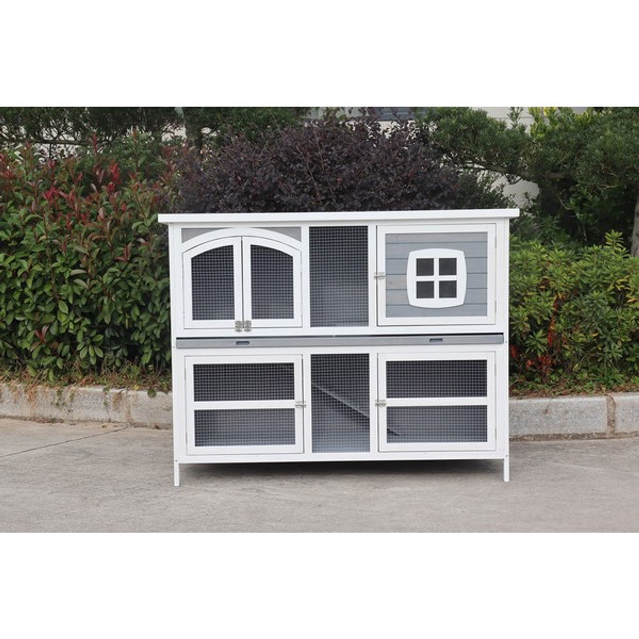 Harrisons Ravenglass Double Rabbit Hutch In A Soft Grey World Of Pets harrisons-ravenglass-double-rabbit-hutch-in-a-soft-grey-world-of-pets