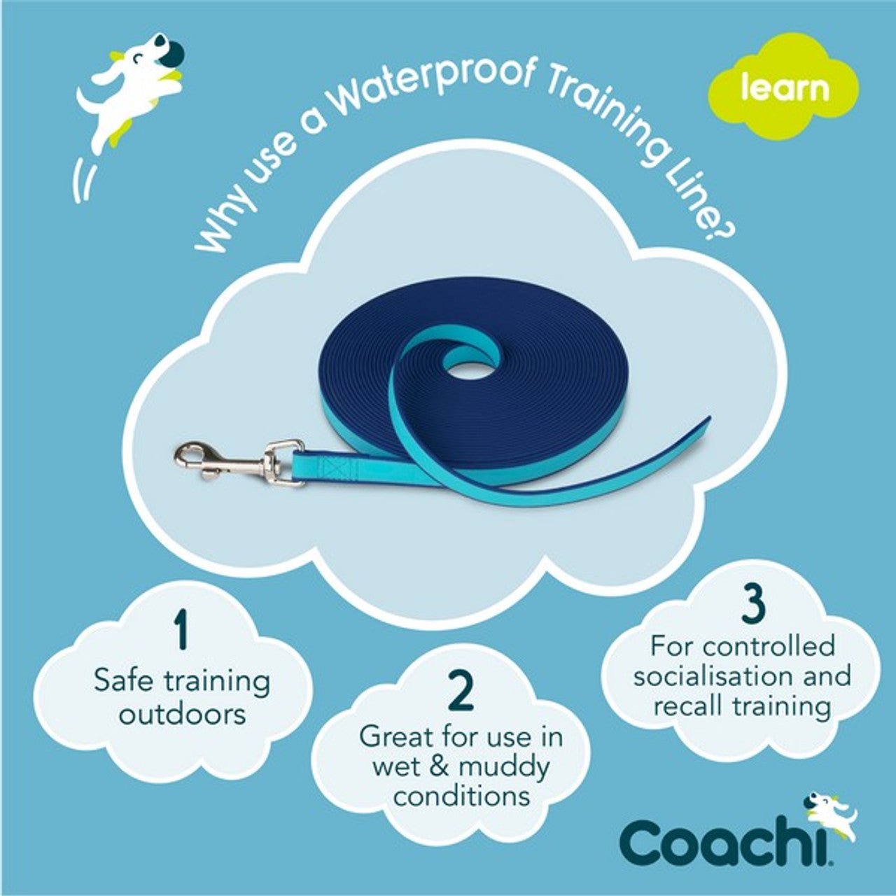 Coachi Waterproof Training Line Navy & Blue 10m