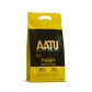 AATU dog food package with yellow and black design on a white background