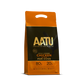 AATU dog food package with orange and black design on a white background