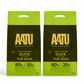 Two 10kg packages of AATU duck dry food for dogs on a white background