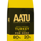 AATU dry dog food package with yellow and black design