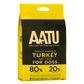 AATU dry dog food package with yellow and black design