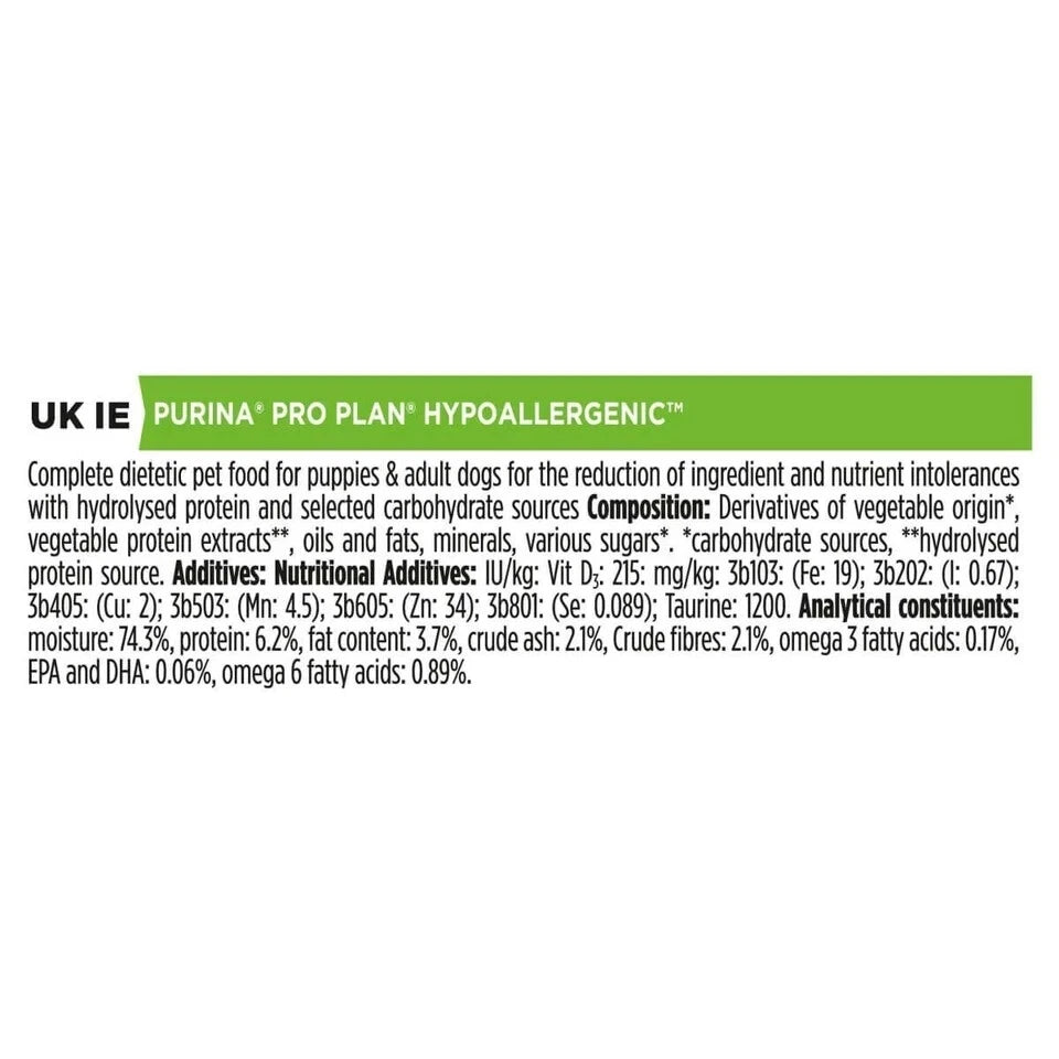Purina HA Hypoallergenic Wet Adult Dog Food 12 x 400g
