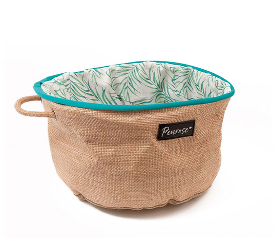 Penrose Cat Woven Basket with Botanical Print 42cm