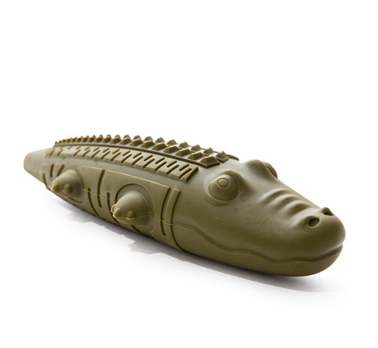 Great & Small Stay Wild Alligator Treat & Bounce Dog Chew Toy