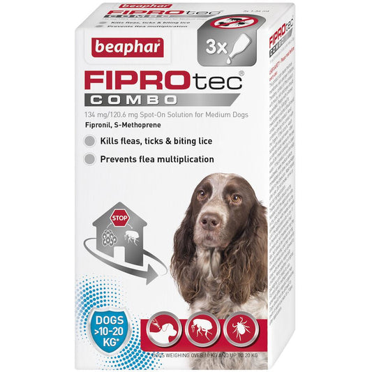 Beaphar FIPROtec COMBO Flea & Tick Spot-On for Dogs (10-20kg)