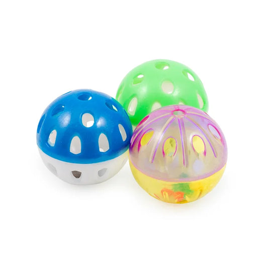 Ancol Plastic Balls Cat Toy 3pk