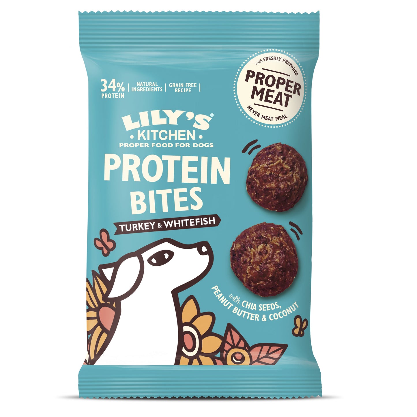 Lily's Kitchen Turkey & Whitefish Protein Bites For Dogs