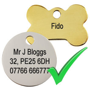 Aluminium Dog Round ID Tag - Gold