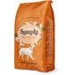 A bag of Symply Large Breed Adult Dog Food featuring an image of a white dog on the front, with text highlighting the fresh chicken flavour and the brand name.